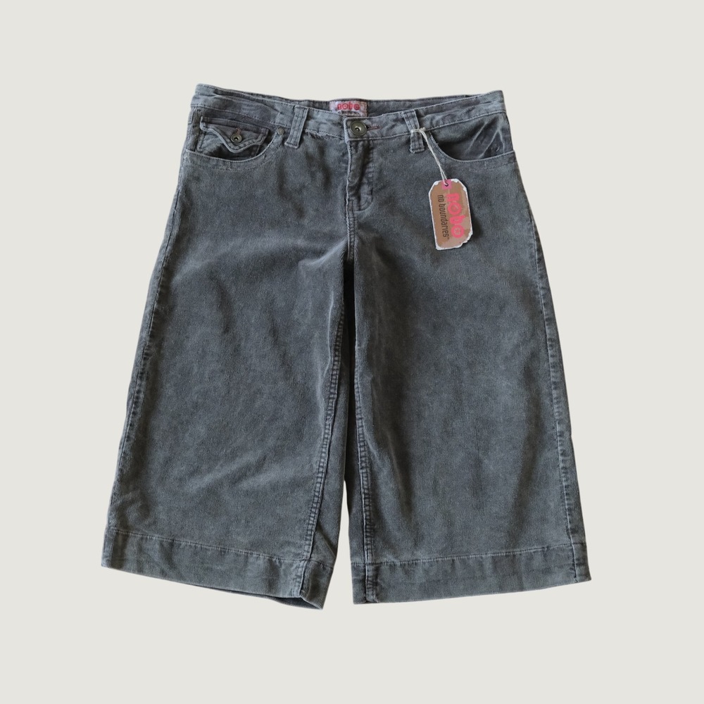 No Boundaries‎ Corduroy Gauchos Juniors Grey Wide Leg Y2K Size 13 Skater